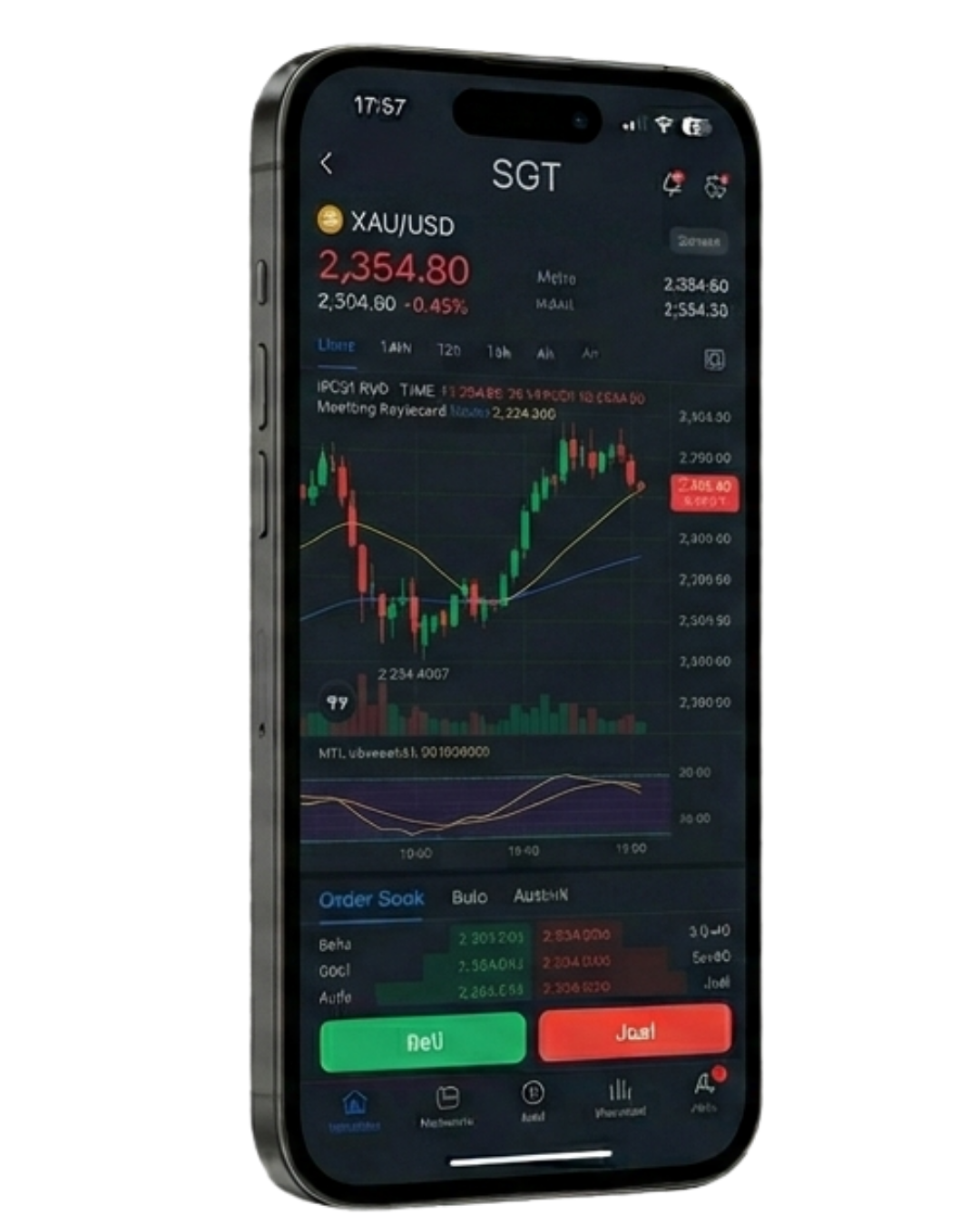 Dashboard Trading Scalper Gold Trade di Smartphone